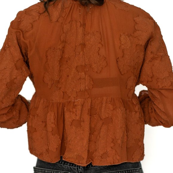 Aritzia • Wilfred • X-Small • Long Sleeve Blouse • Burnt Orange - Picture 6 of 8